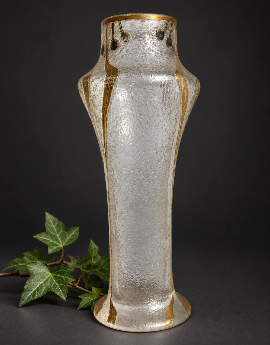 Art Nouveau Miniature Vase, Acid-etched Glass, Montjoye / Saint Denis, Legras, 19th Century -photo-3