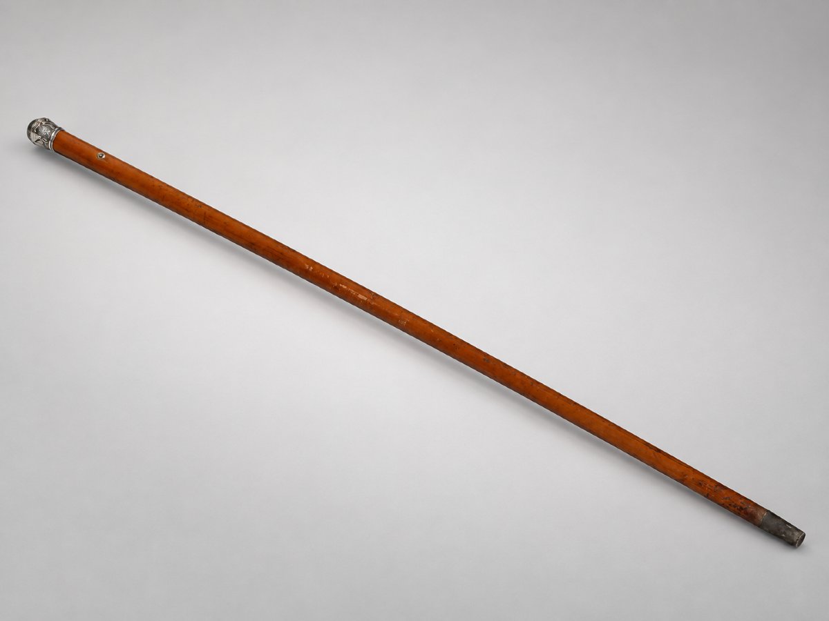 Canne De Marche 1830 , Pommeau En Argent , Jonc De Malacca XIXe , Monogramme Dandy-photo-4