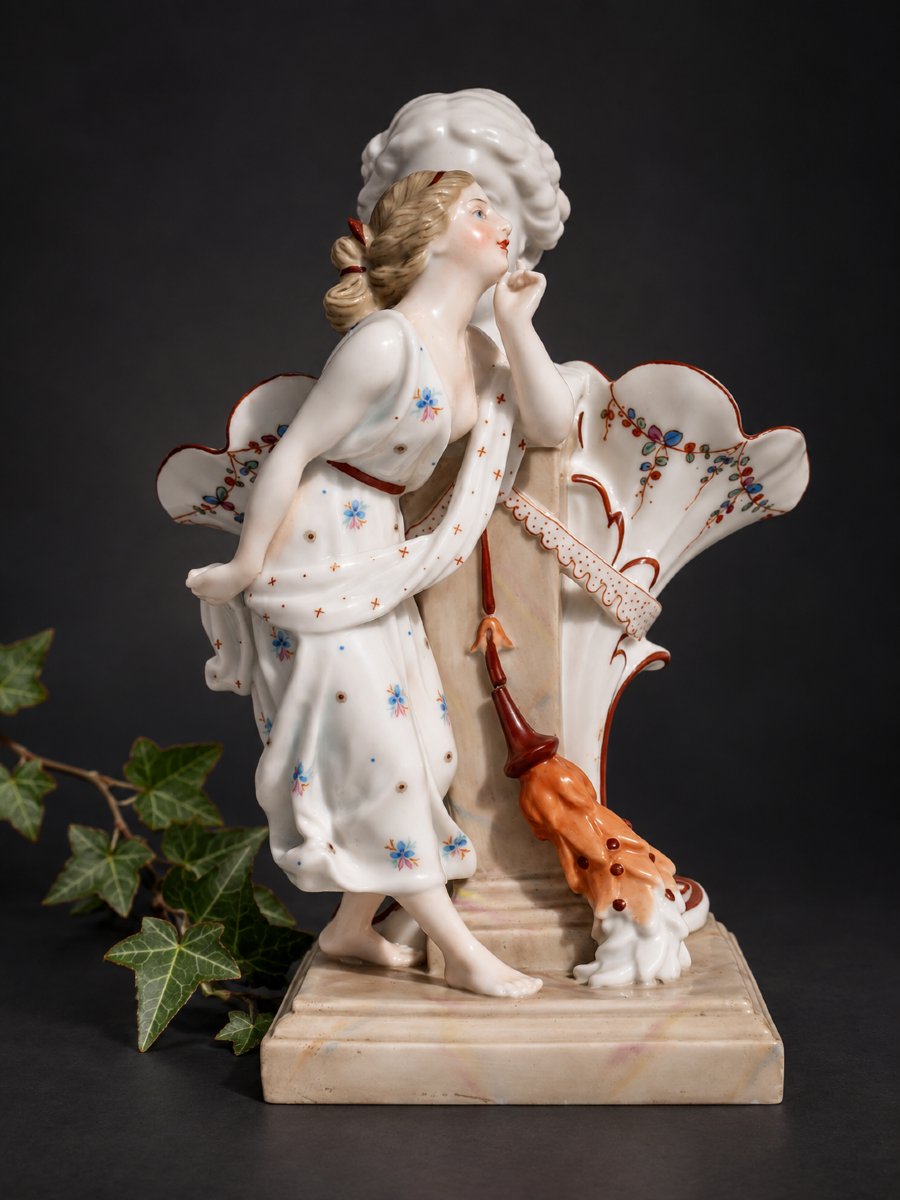 Paire de vases figuratifs en porcelaine polychrome KPM vers 1880 Berlin , Ange / Antique XIXe-photo-6