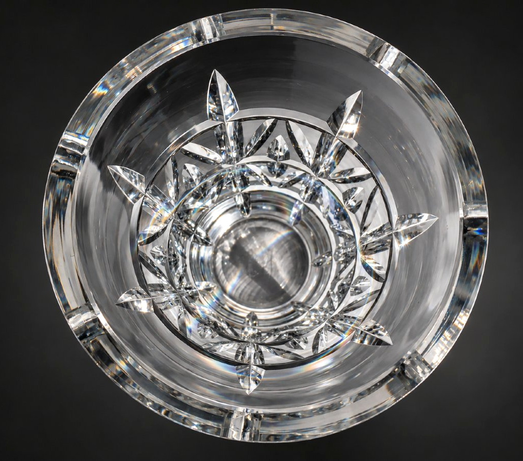 Large Cut Crystal Vase From Saint Louis, Signed By Jean Sala, Art Deco, In Perfect Condition-photo-2