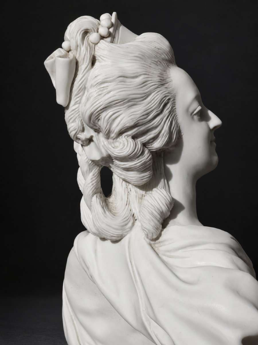 Buste En Biscuit Naturel , Reine De France , Marie Antoinette XIXe , Sevres de Wengmüller-photo-2