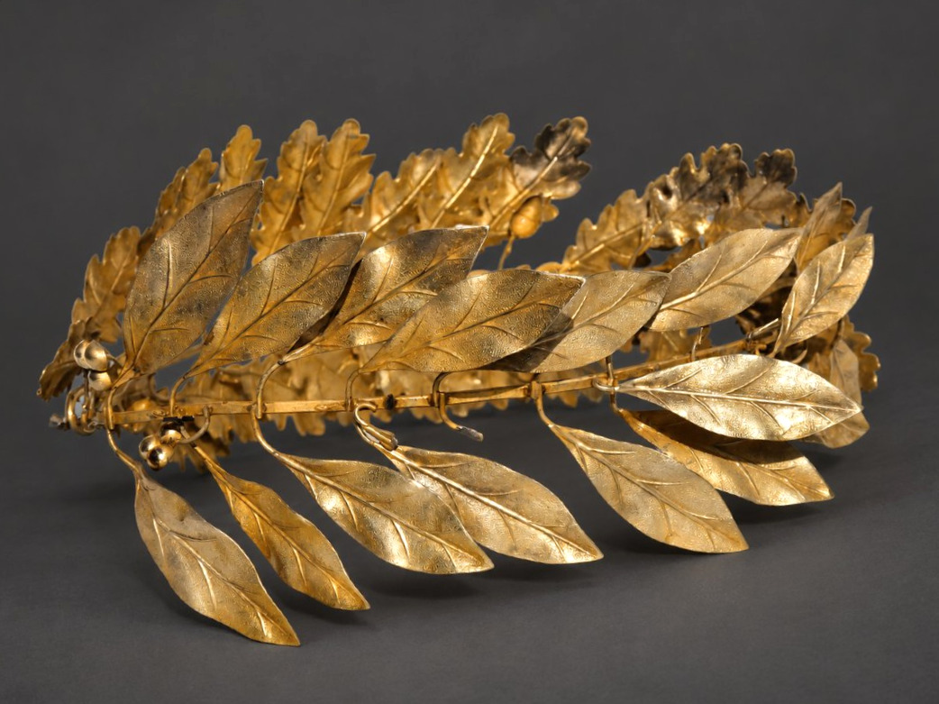 Large Vermeil Laurel And Oak Wreath In Its Case – 19th Century, Napoleon III -photo-2
