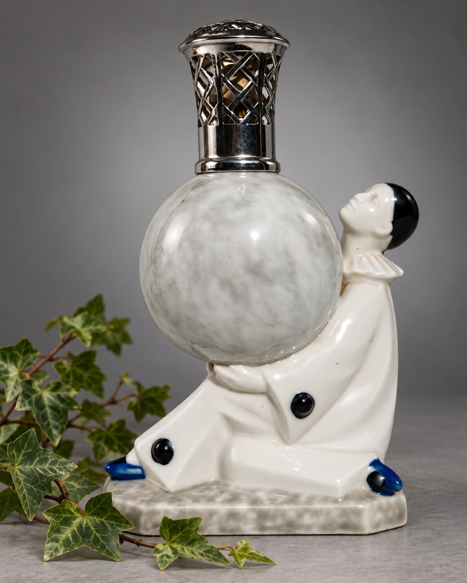 Art Deco Porcelain Berger Lamp By Camille Tharaud–pierrot, Art Deco, 1930-photo-5