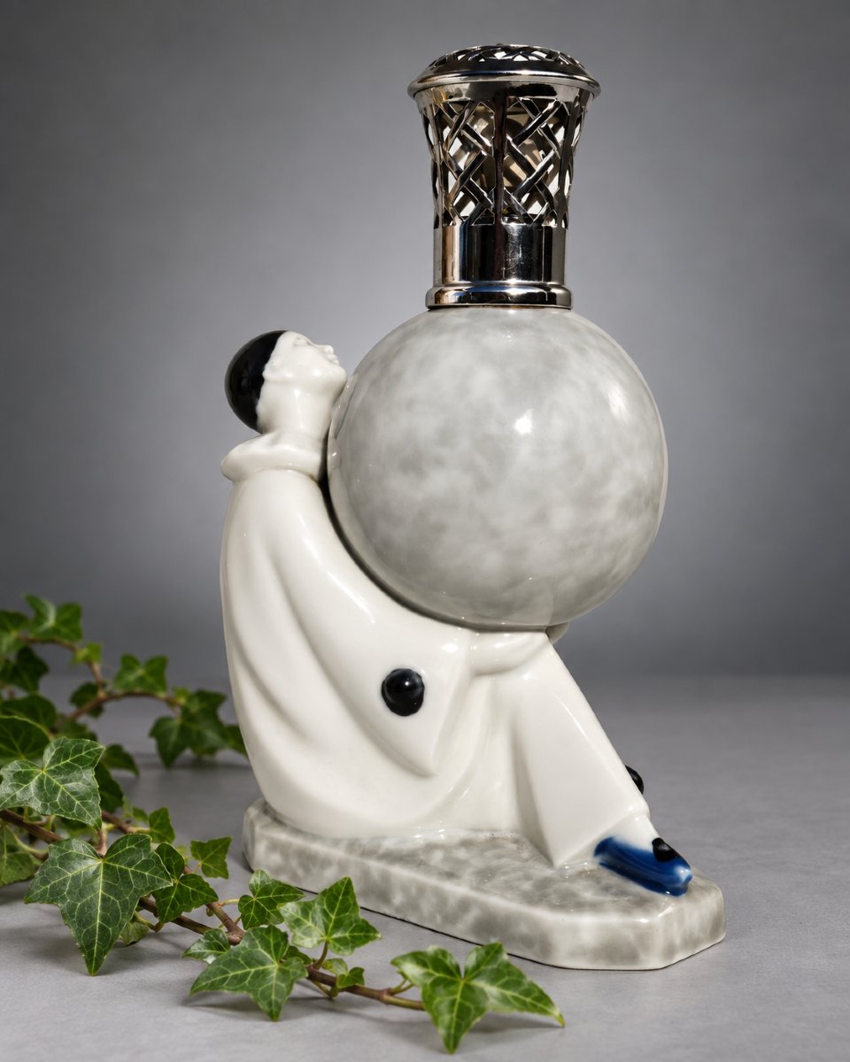 Art Deco Porcelain Berger Lamp By Camille Tharaud–pierrot, Art Deco, 1930