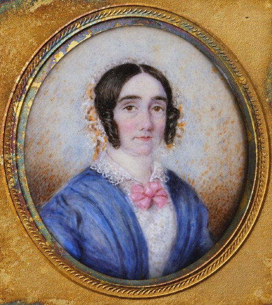 Miniature Travel Portrait Of A Woman, Napoleon III Period, 19th-century Watercolor, In A Case -photo-3