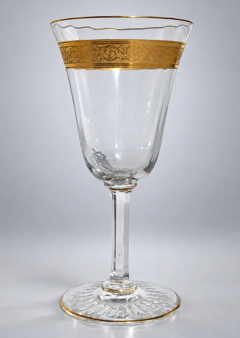 Saint-Louis – Serie De 12 Verres En Cristal De Saint Louis Rinceaux Dorés , Thistle -photo-1