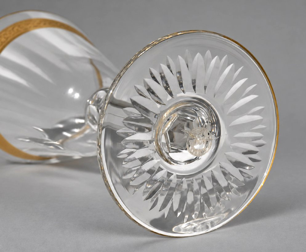 Saint-Louis – Serie De 12 Verres En Cristal De Saint Louis Rinceaux Dorés , Thistle -photo-2