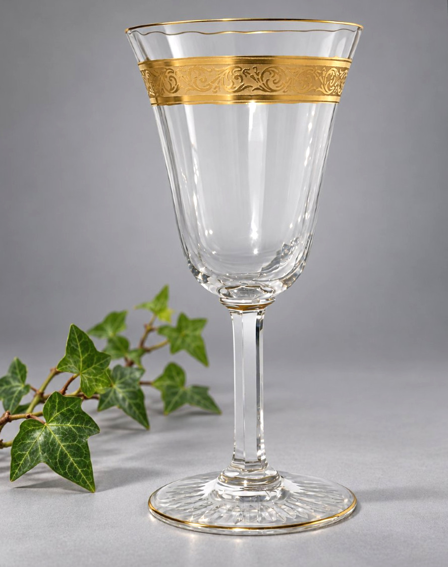 Saint-Louis – Serie De 12 Verres En Cristal De Saint Louis Rinceaux Dorés , Thistle 