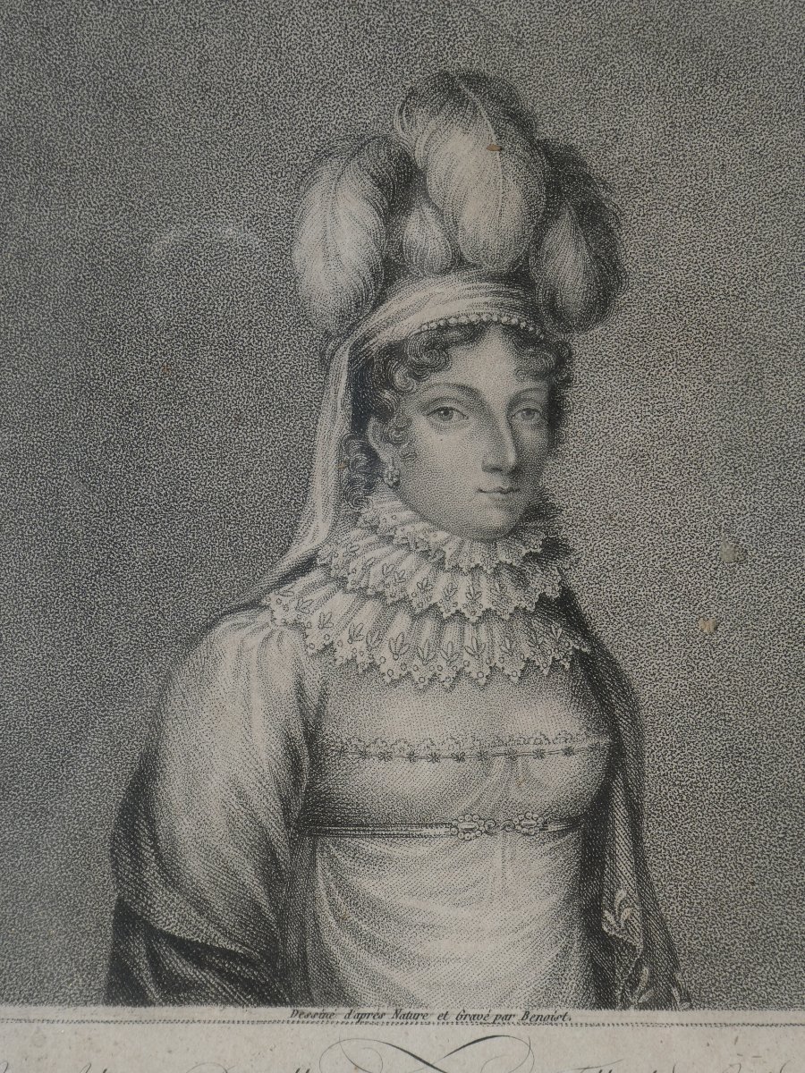 Madame Royale, Duchess Of Angoulême – Original Engraving By Benoist, Restoration Period, 1820-photo-3