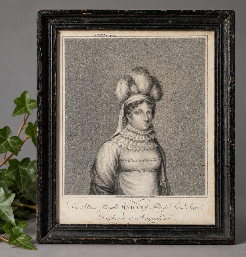Madame Royale, Duchess Of Angoulême – Original Engraving By Benoist, Restoration Period, 1820