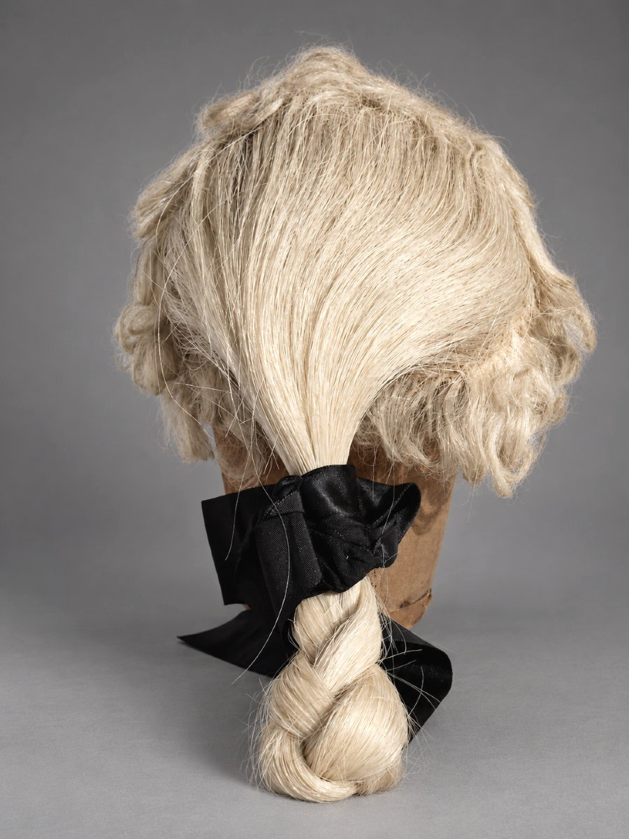 Perruque D'homme Style XVIIIe Siecle , Crin De Cheval , Boucle , Catogan , Costume Dandy -photo-2