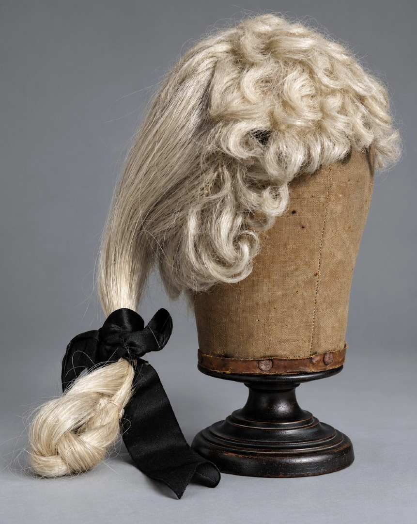 Perruque D'homme Style XVIIIe Siecle , Crin De Cheval , Boucle , Catogan , Costume Dandy -photo-4