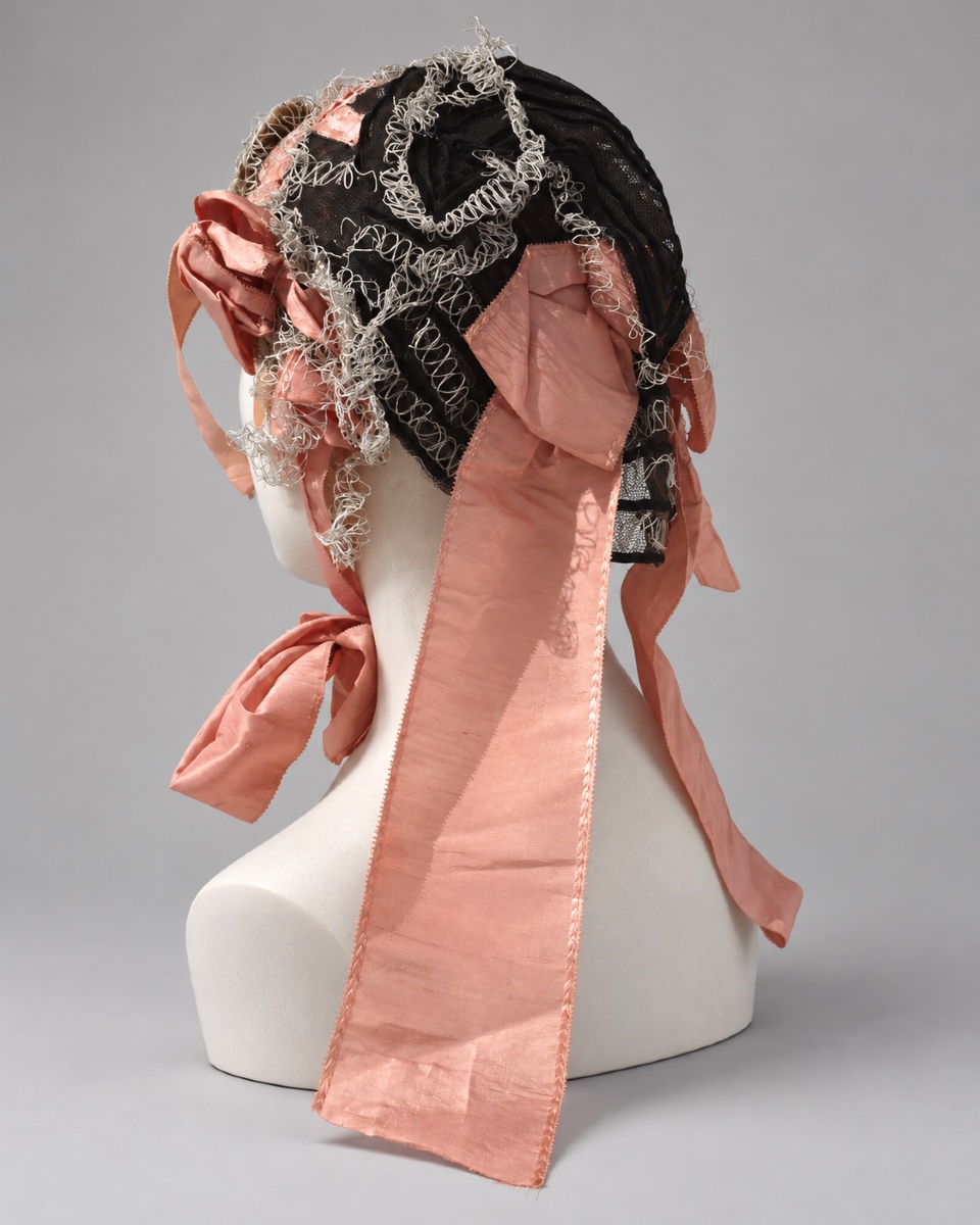 Napoleon III-era Headdress, Silk Lace And Tulle, Day Cap, Second Empire Hat-photo-3
