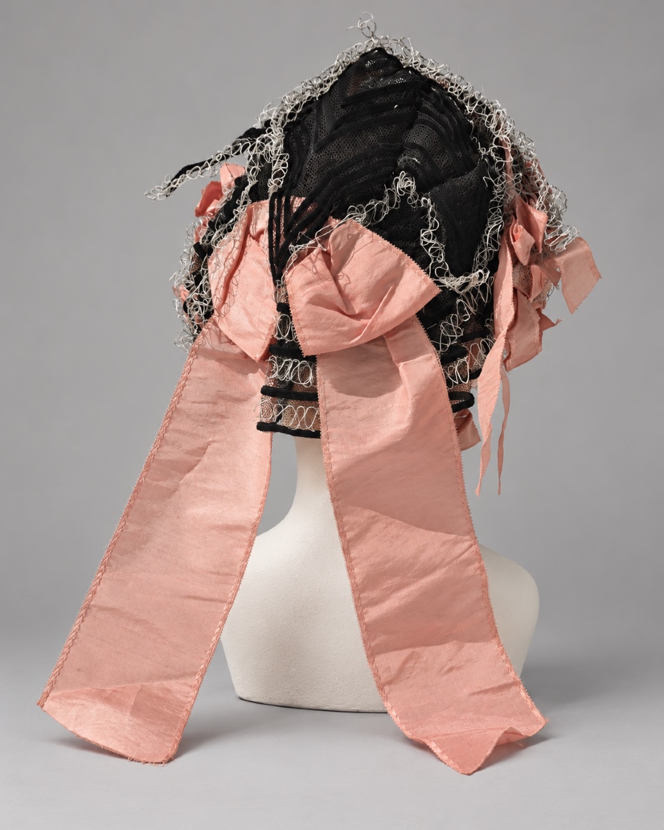 Napoleon III-era Headdress, Silk Lace And Tulle, Day Cap, Second Empire Hat-photo-4