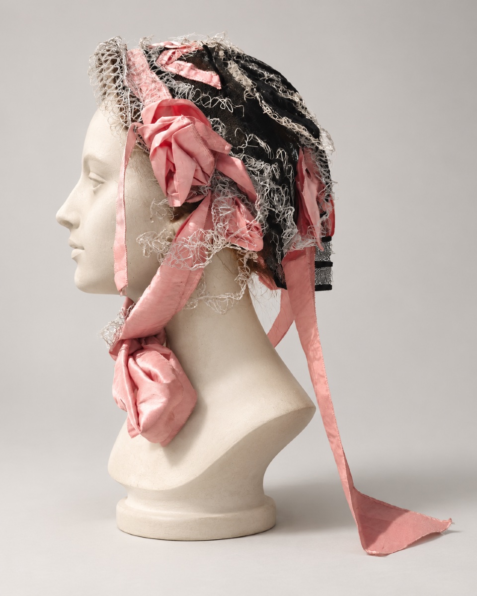 Napoleon III-era Headdress, Silk Lace And Tulle, Day Cap, Second Empire Hat-photo-1
