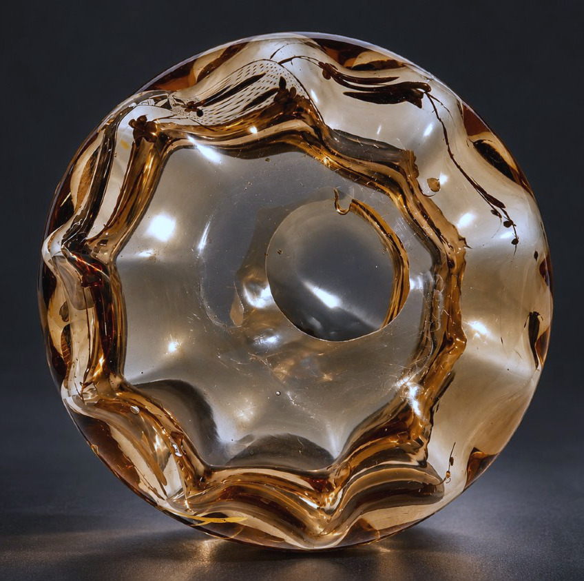 Auguste Jean Vase En Verre Ambré Émaillé & Doré À Décor Japonisant Vers 1880 XIXe Art Nouveau-photo-3