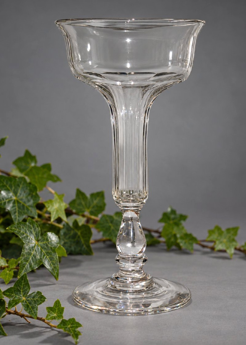 Set Of 8 19th-century Hollow-stemmed Champagne Glasses, Flûtes Champenoises-photo-2