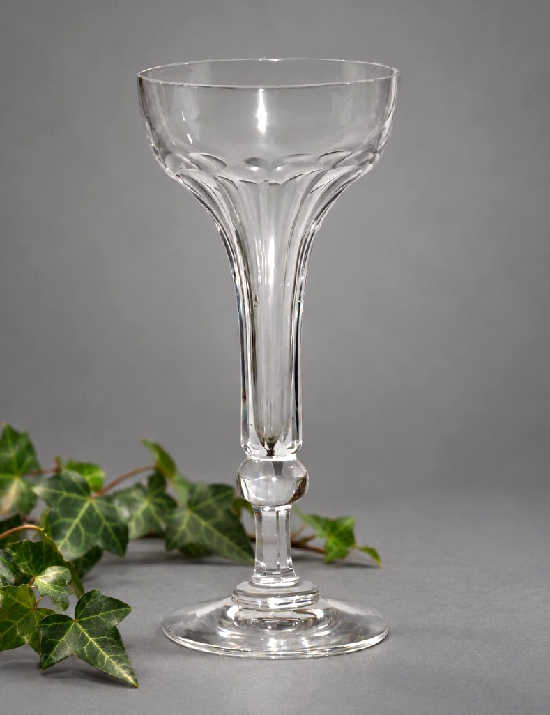 Set Of 8 19th-century Hollow-stemmed Champagne Glasses, Flûtes Champenoises-photo-1