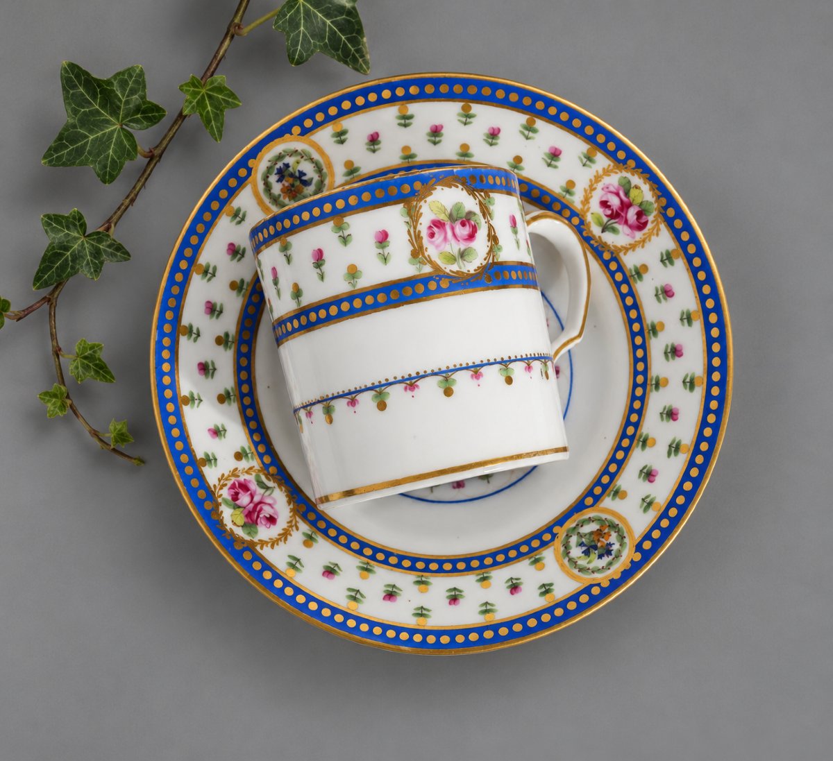 Litron Cup And Saucer, Sèvres Porcelain, Louis XVI Period, 785, 18th Century, Marie Antoinette-photo-3