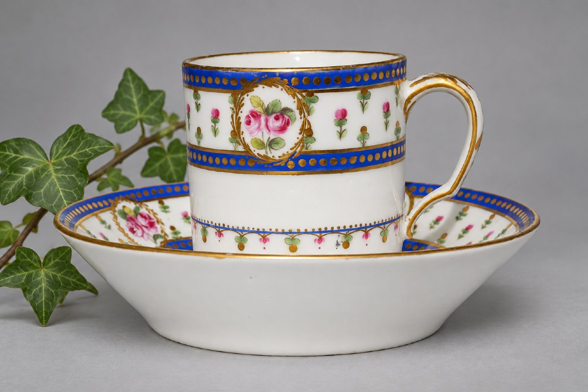 Litron Cup And Saucer, Sèvres Porcelain, Louis XVI Period, 785, 18th Century, Marie Antoinette