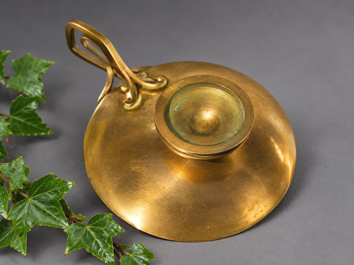 Petite Coupe Vide Poche En Bronze Doré & Émaux Polychromes, Style Barbedienne, Vers 1880 XIXe-photo-4