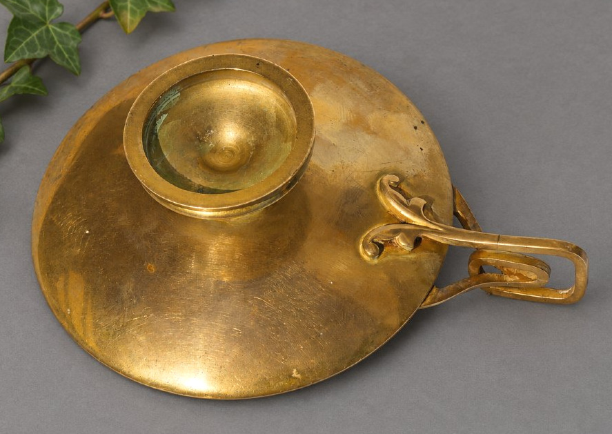 Petite Coupe Vide Poche En Bronze Doré & Émaux Polychromes, Style Barbedienne, Vers 1880 XIXe-photo-1