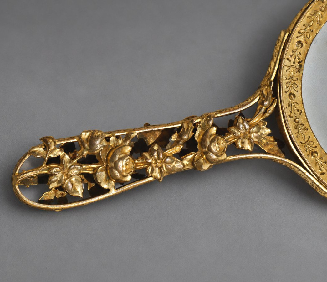 Loupe De Bureau , Style Louis XVI , Bronze & Laiton Doré , Napoléon III , XIXe , Encrier-photo-2