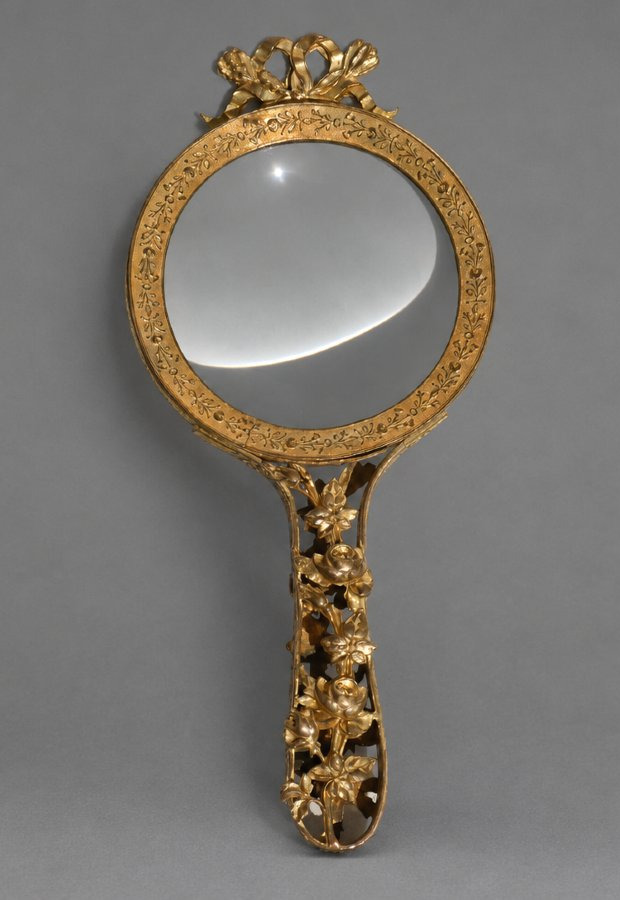 Loupe De Bureau , Style Louis XVI , Bronze & Laiton Doré , Napoléon III , XIXe , Encrier-photo-4