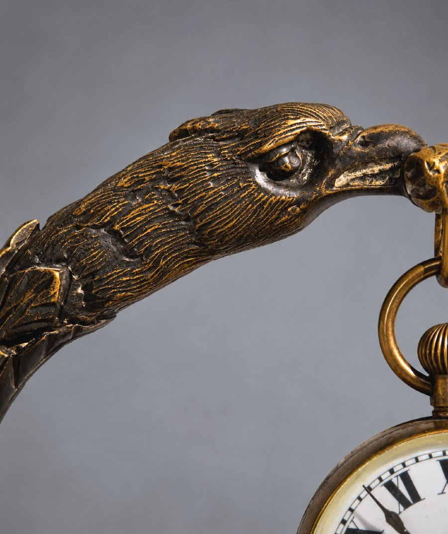 Patinated & Gilded Bronze Watch Holder  19th-century Antique Oil Lamp: A Souvenir From The Grand Tour-photo-4