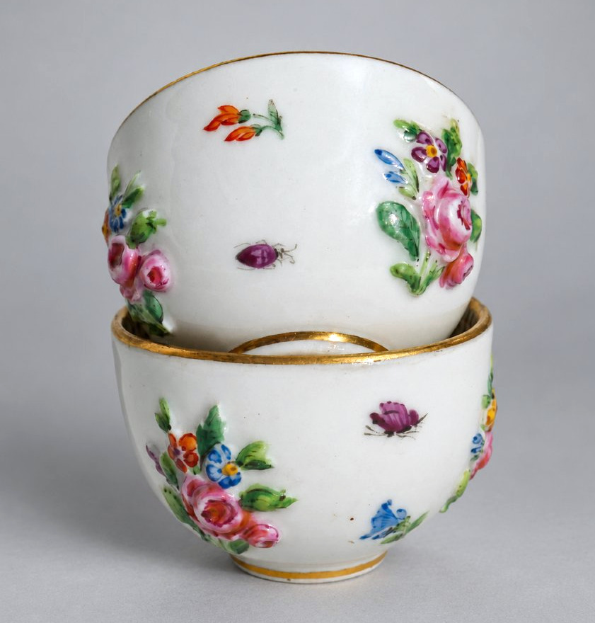 Pair Of Small Paris Porcelain Makeup Jars, 19th Century, Cosmetics, Makeup, Insects-photo-4