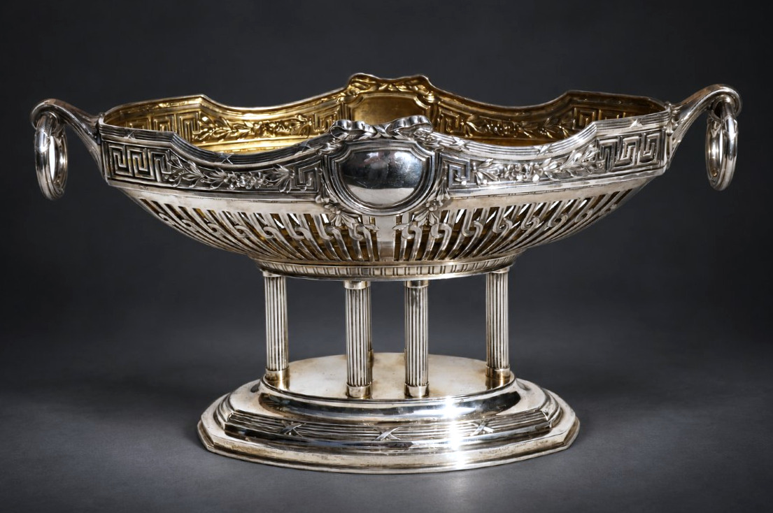 Jardinière En Argent Massif 925/1000 – Orfèvre Wilhelm Binder, Allemagne, 1910 Centre De Table-photo-2
