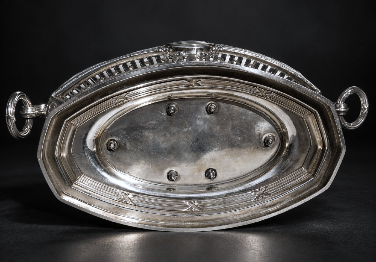 Jardinière En Argent Massif 925/1000 – Orfèvre Wilhelm Binder, Allemagne, 1910 Centre De Table-photo-4