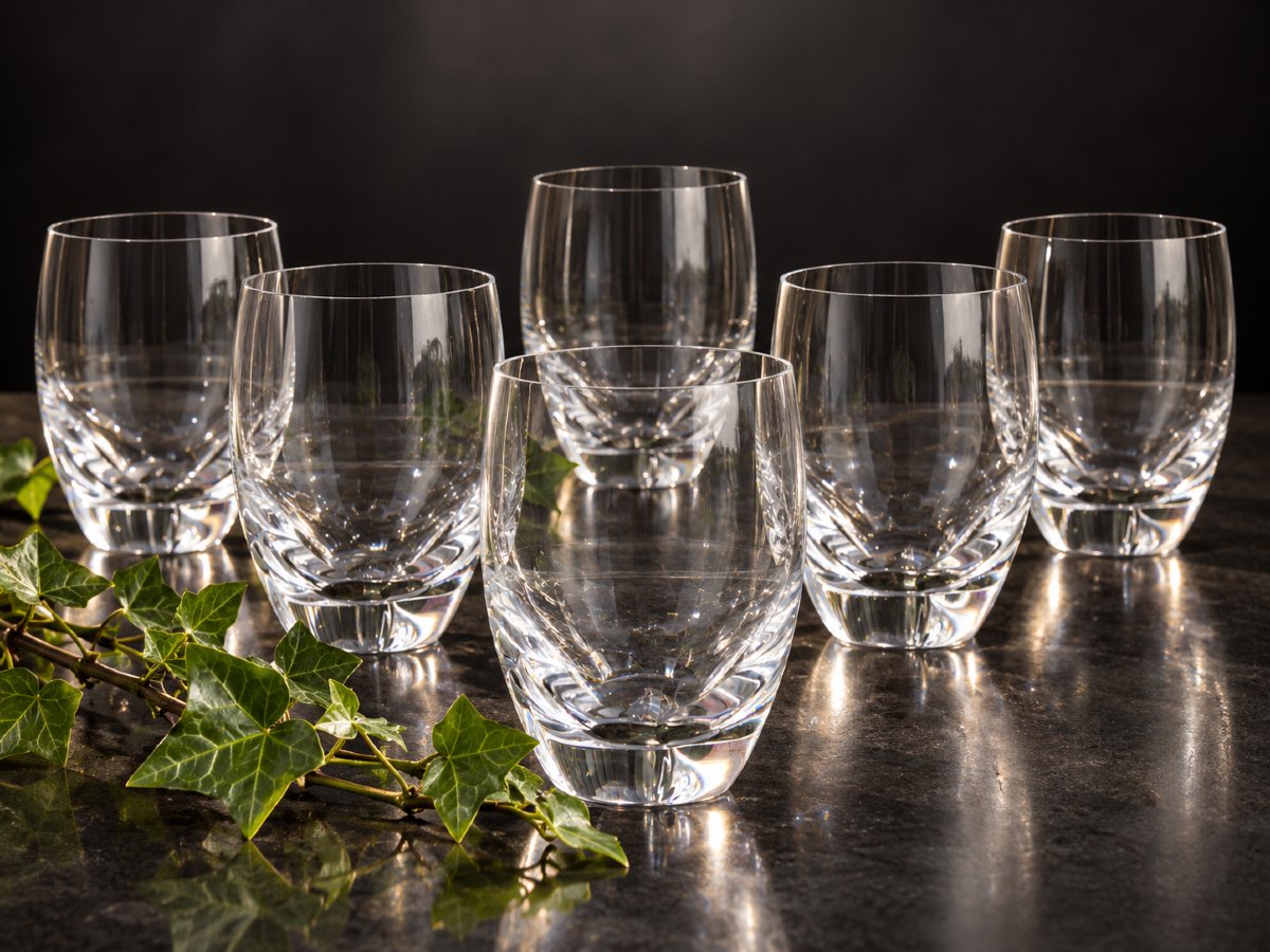 Lalique France – Suite De 6 Verres En Cristal, Modèle Highlands – Marc Lalique, 1952
