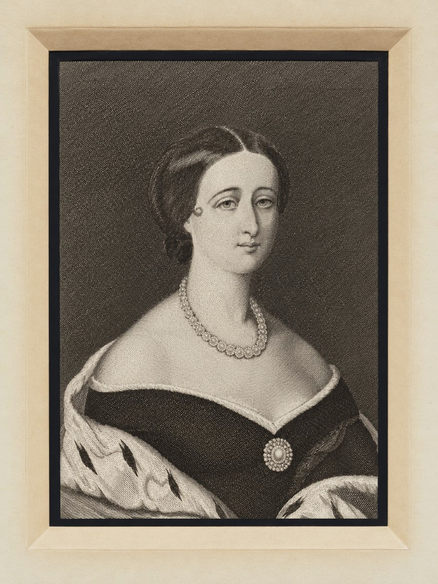 Cinq Portraits Sur Soie : Napoléon Ier & III, Eugénie, Victoria & Albert – XIXe siècle -photo-2