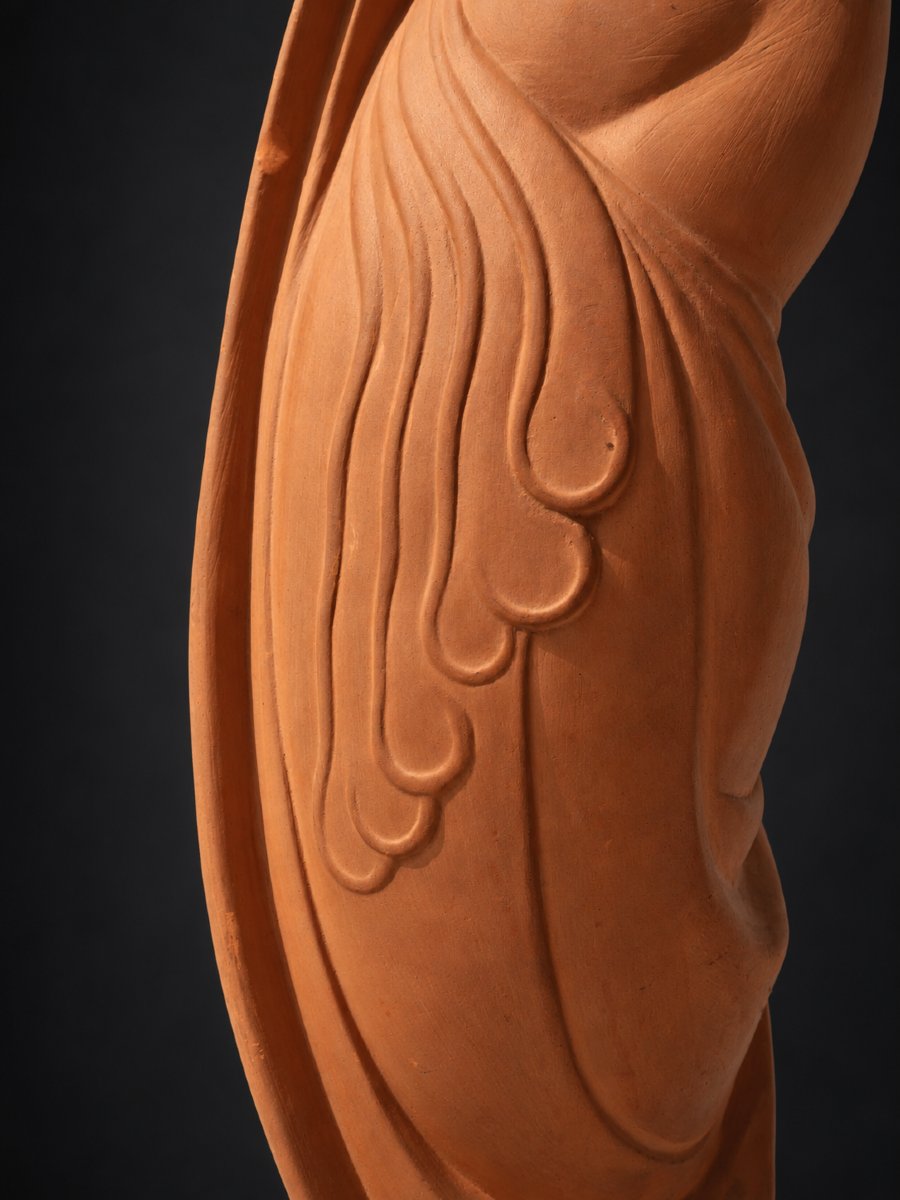 Odalisque Sculpture Art déco En Terre Cuite Jeune Femme Au Drapé Signée Vers 1930 -photo-2