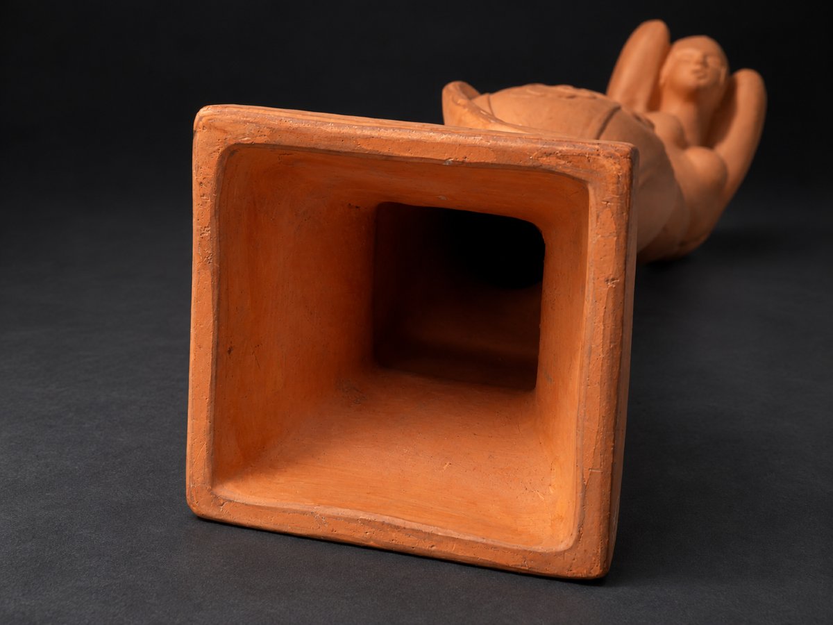 Odalisque Sculpture Art déco En Terre Cuite Jeune Femme Au Drapé Signée Vers 1930 -photo-1