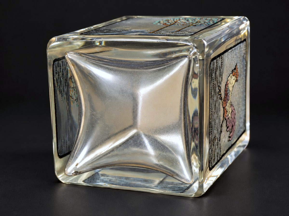Vase Art Déco En Verre à Décor émaillé De Coq & Paysages Vers 1910-1920 , Degagé A L'Acide Daum-photo-4