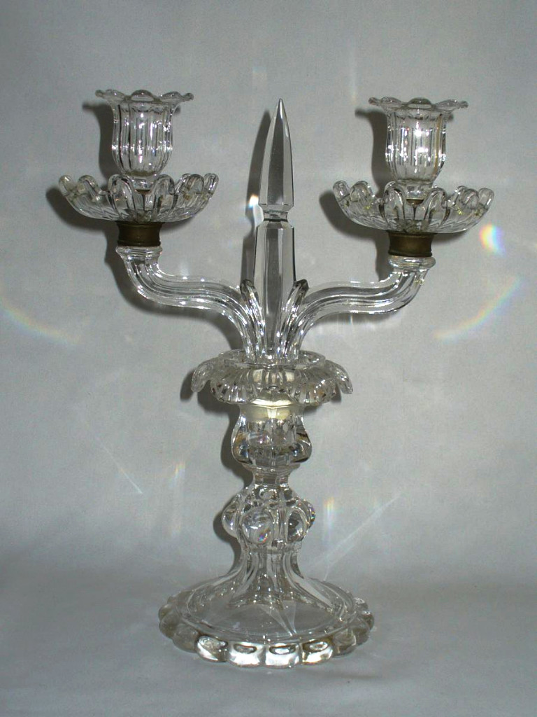 Two Candlestick Lumiere De Bras, Baccarat Crystal Candelabra 1900