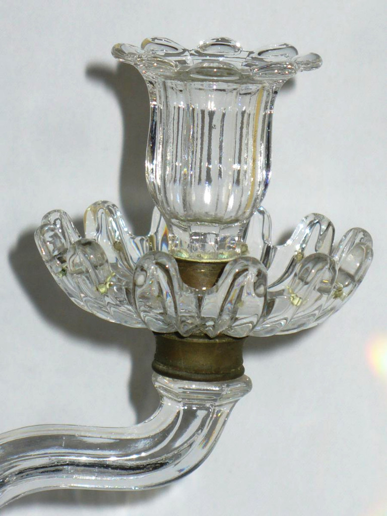 Two Candlestick Lumiere De Bras, Baccarat Crystal Candelabra 1900-photo-3