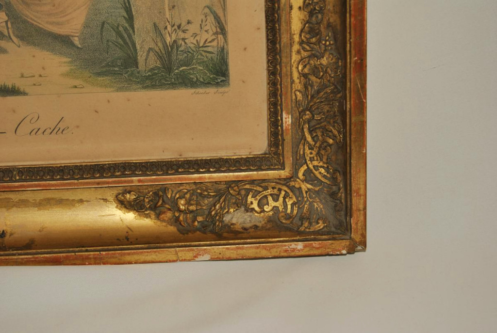 Burning Time Colorisée First Empire Frame Wood And Stucco Gilded Era Restoration Nineteenth-photo-3