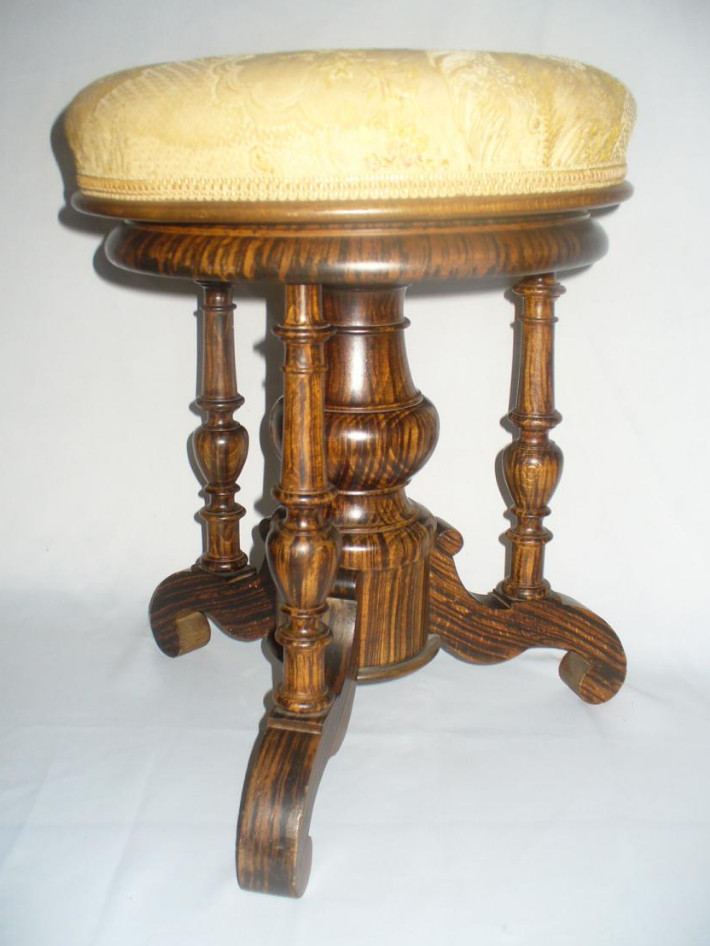 Tabouret De Piano Pivotant , Fauteuil En Palissandre Epoque XIXe Siecle Napoleon III-photo-1