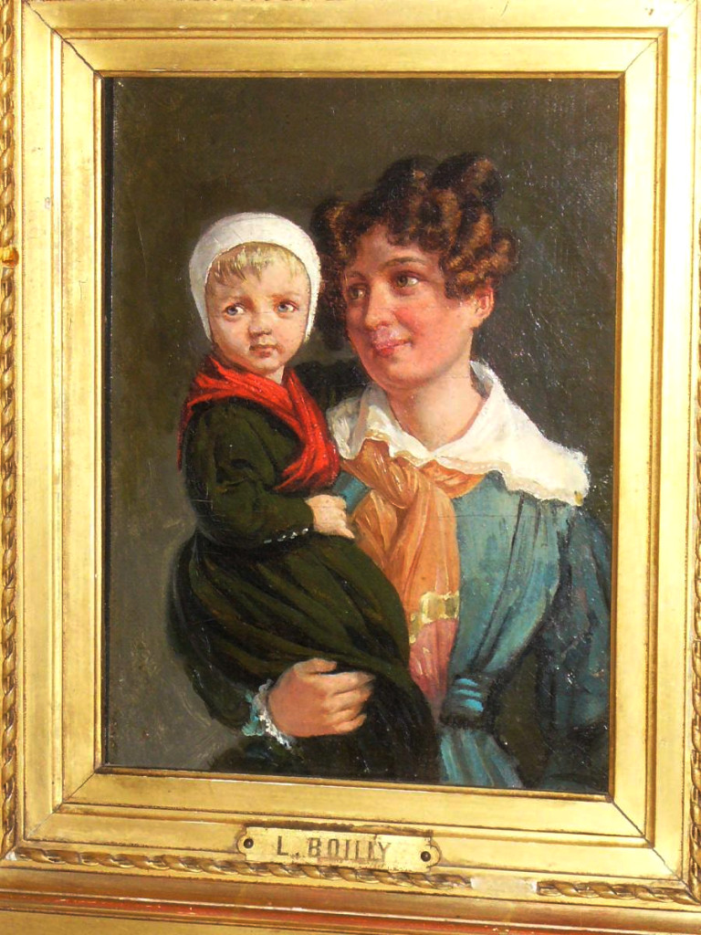 Table / Oil On Panel, Maternity Scene, Mother And Child, Louis Leopold Boilly 1835-photo-2