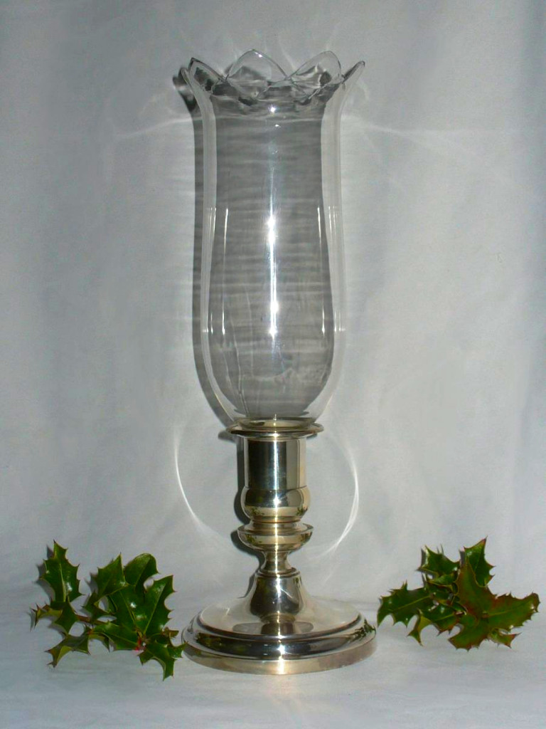 Crystal Candle Holder Signed Baccarat, Silver Metal Candlestick Perfect Condition, Verrine