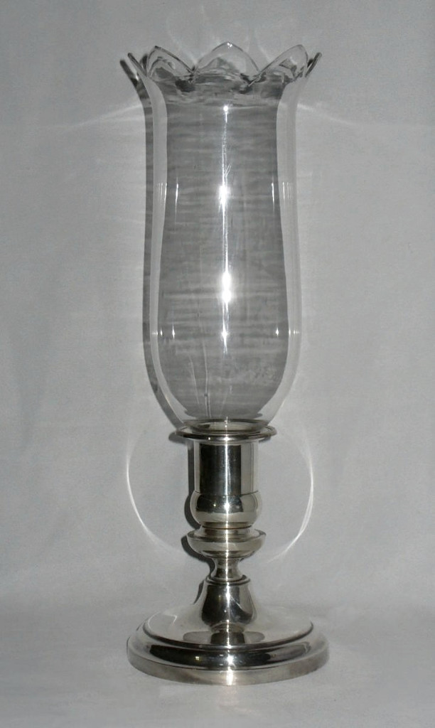Crystal Candle Holder Signed Baccarat, Silver Metal Candlestick Perfect Condition, Verrine-photo-2