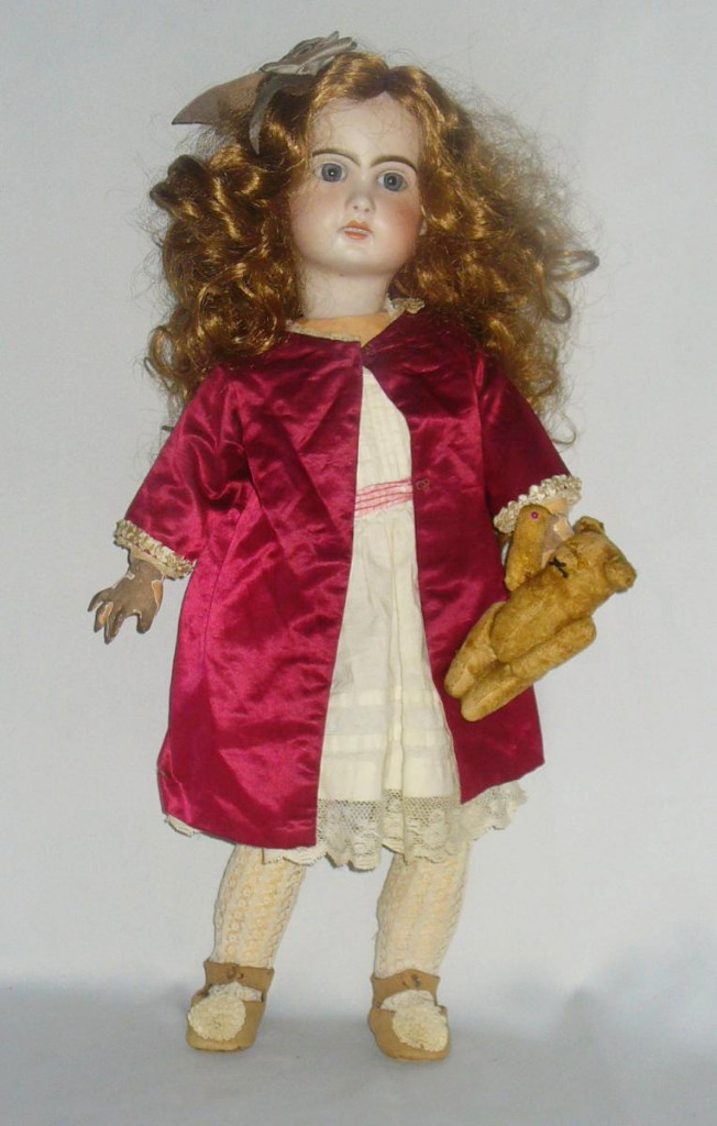 Grande Poupee Jumeau Tête Porcelaine Biseau Robe Origine Poupée