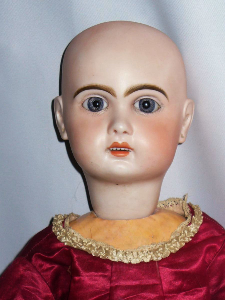 Large Doll Twin Head Porcelain Bevel Dress Origin Doll-photo-3