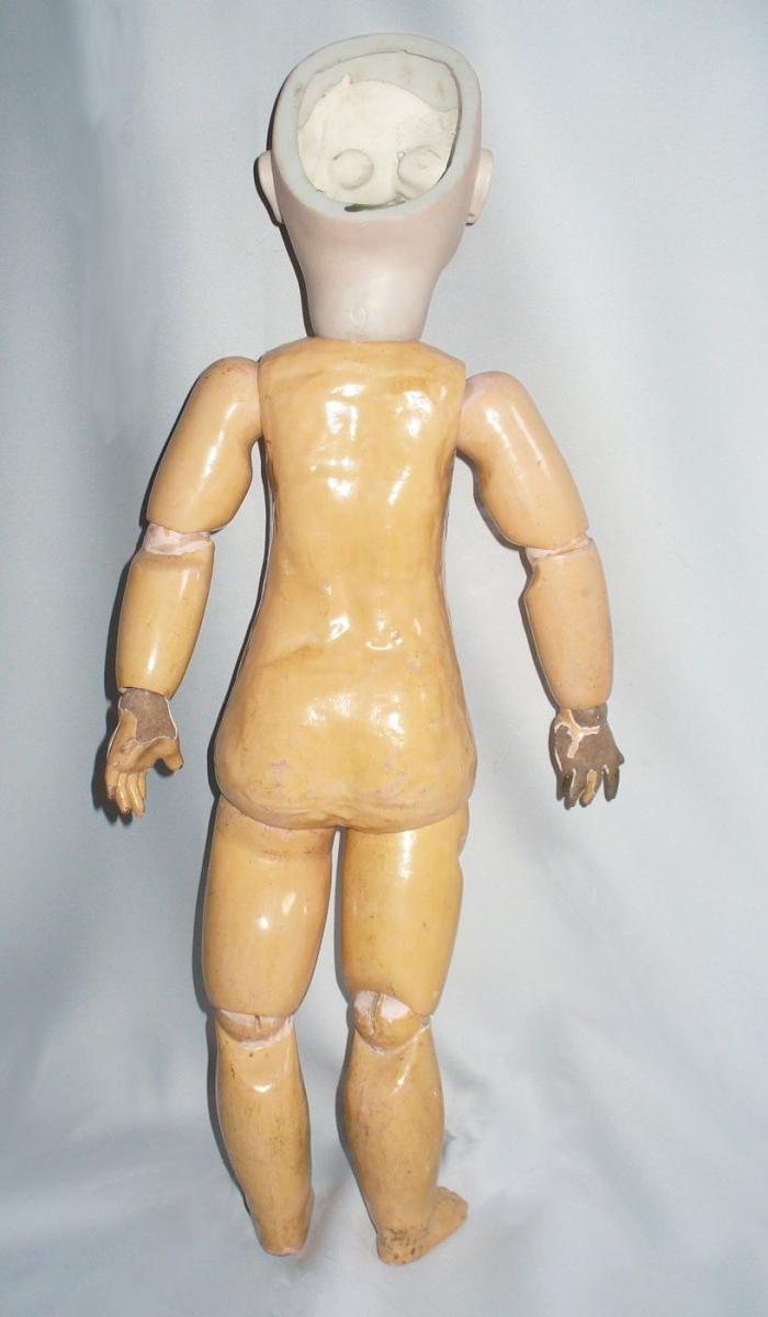 Large Doll Twin Head Porcelain Bevel Dress Origin Doll-photo-2