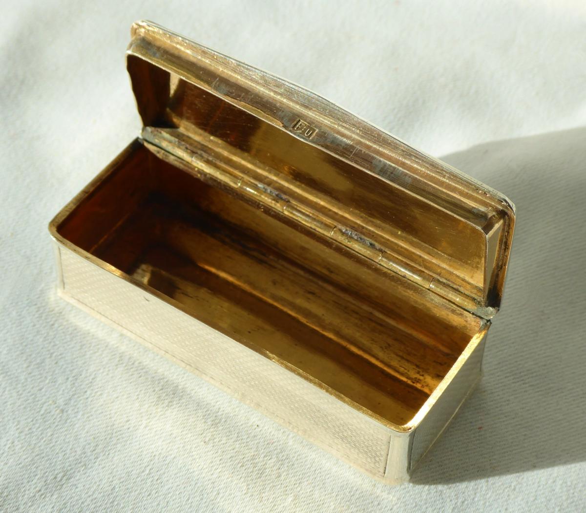 Box In Sterling Silver Nineteenth, Tabatiere, Vermeil, Minerva Head, Snuff Box, Napoleon III-photo-4