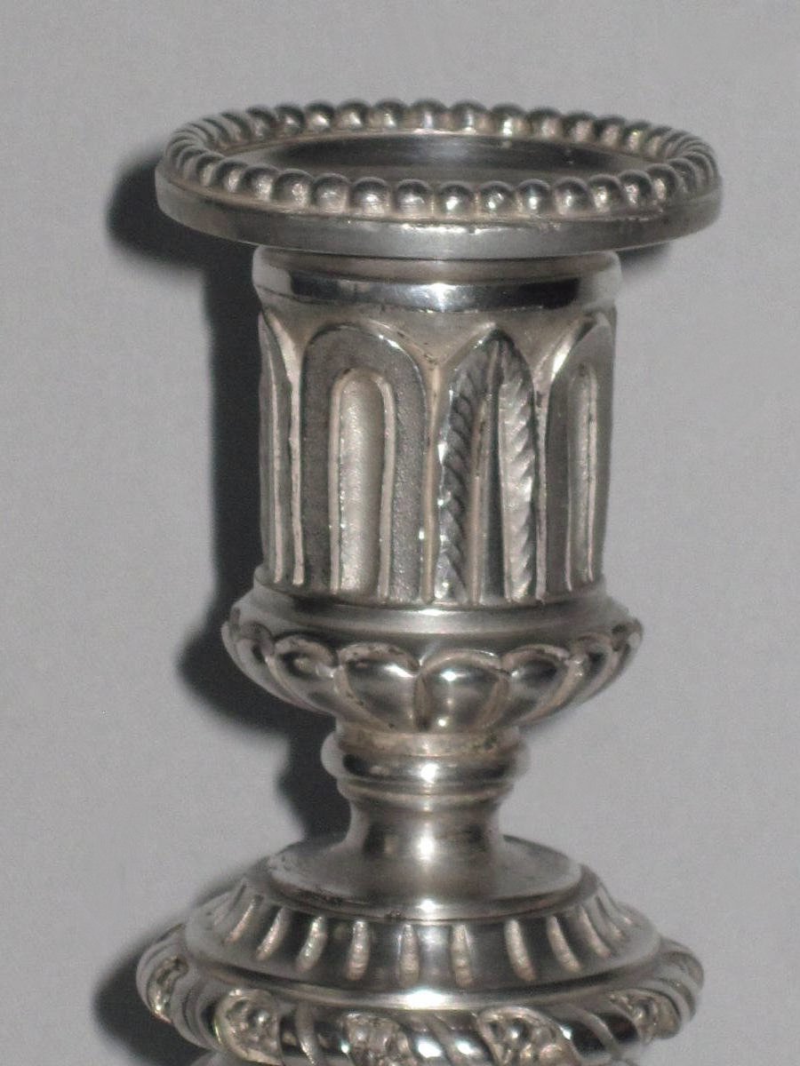Candelabra / Chandelier System 3 Arms Light Louis XVI Style Bronze Silver Napoleon III-photo-4