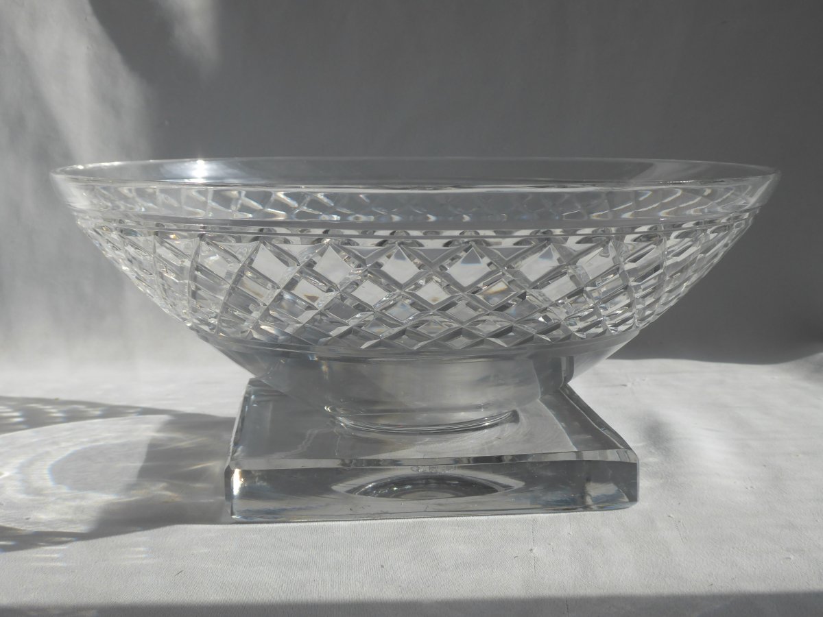 Coupe Centre De Table En Cristal Taille De Saint Louis Modele Trianon -photo-2